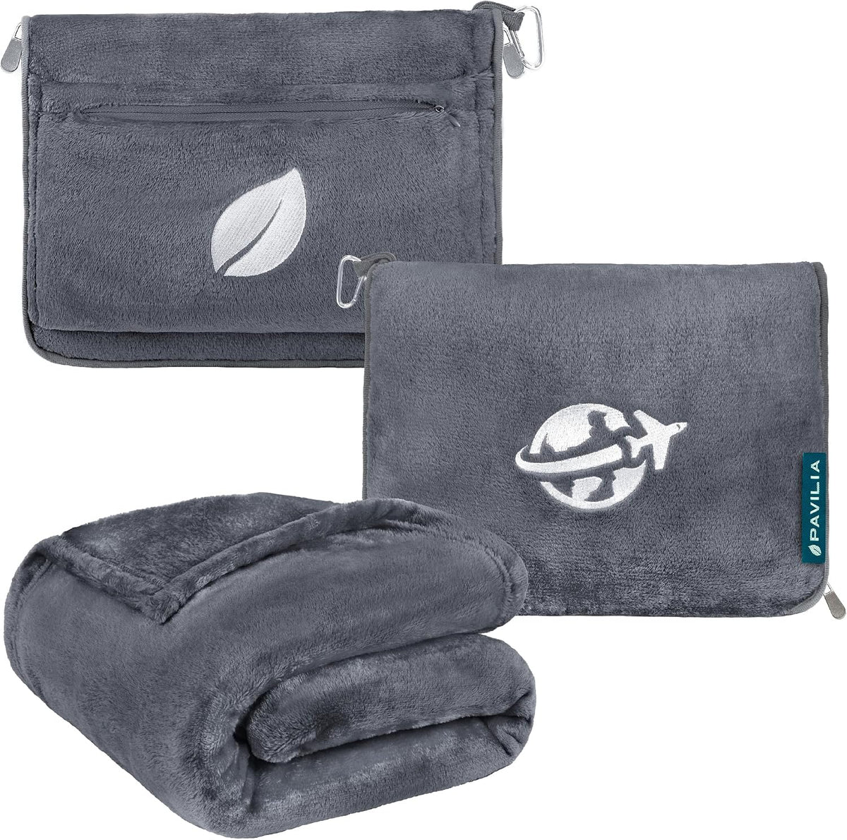 PAVILIA Wearable Travel Blanket & Pillow