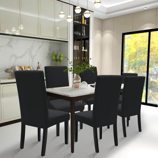Geometric Jacquard Elastic Dining Chair Covers