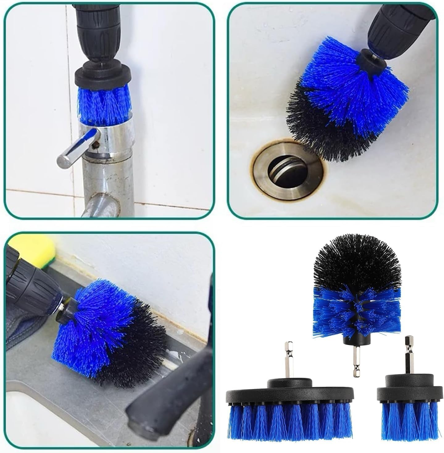 3-Piece Drill Brush Attachment Set
