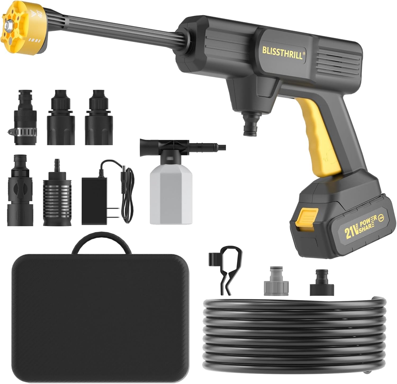 Blissthrill 21V Cordless Portable Pressure Washer Kit