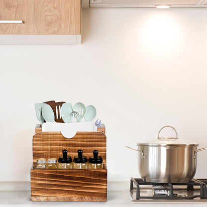 Wooden Countertop Spice & Utensil Organiser
