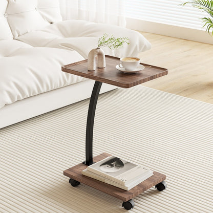 Artiss Mobile C-Shaped Coffee & Side Table