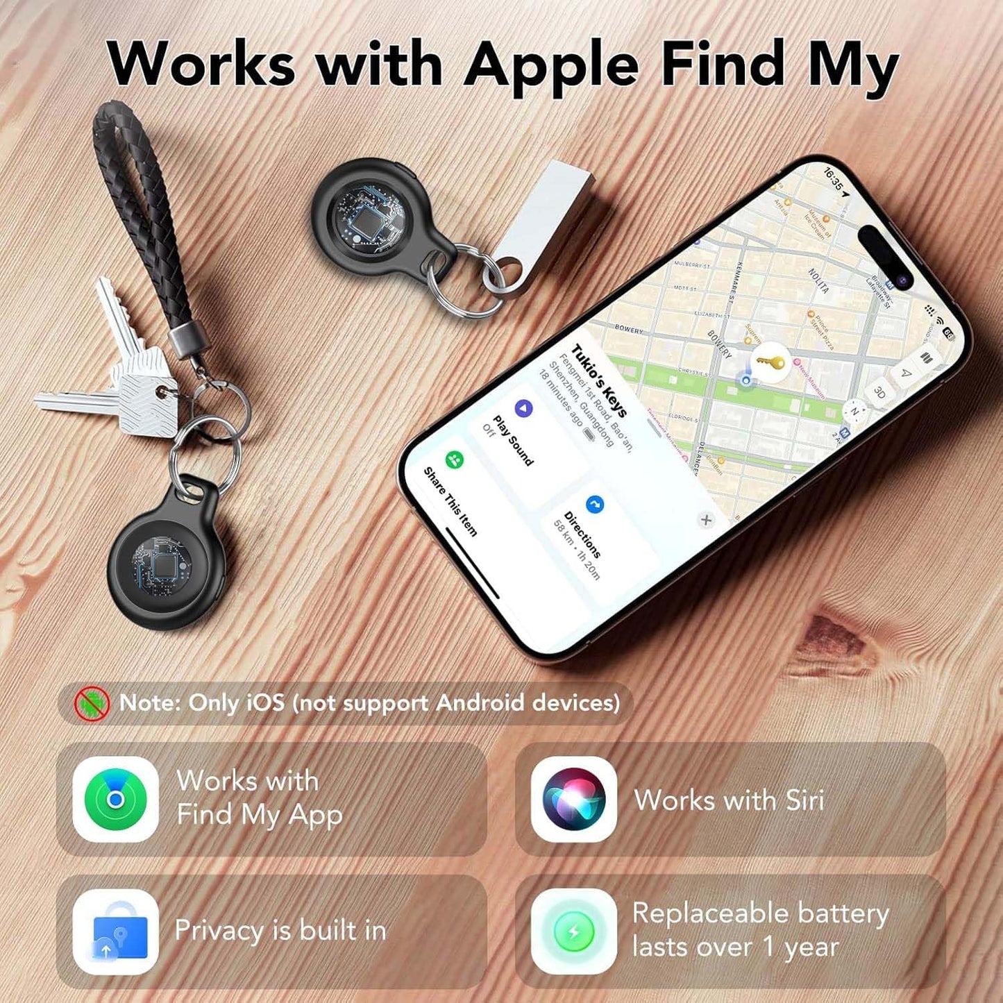 Bluetooth Item Tracker Smart Tag (Apple Find My)