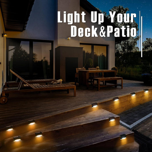 16-Pack Outdoor Solar Step & Fence Lights (Warm White)