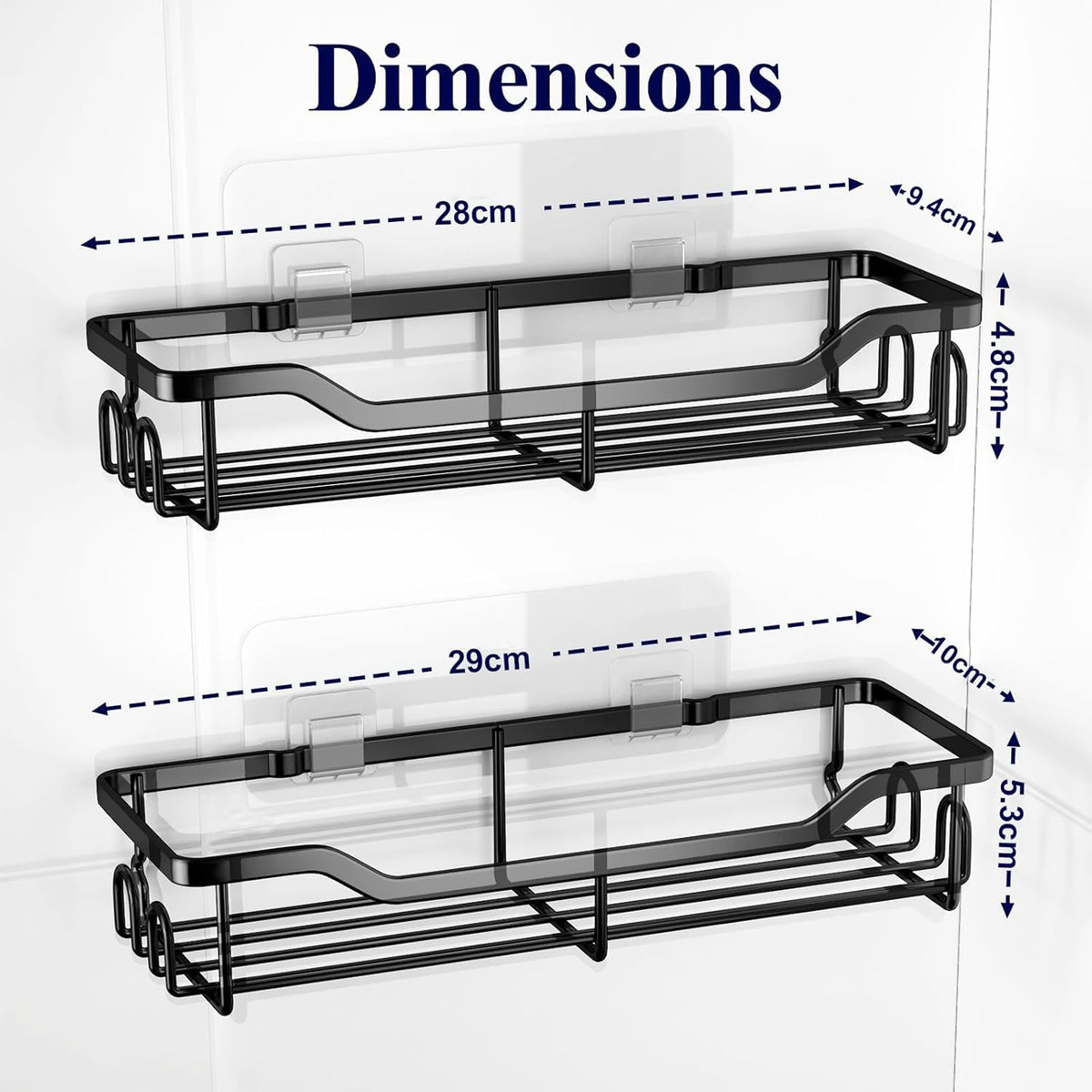 LEFAFA Adhesive Shower Caddy (2-Pack)