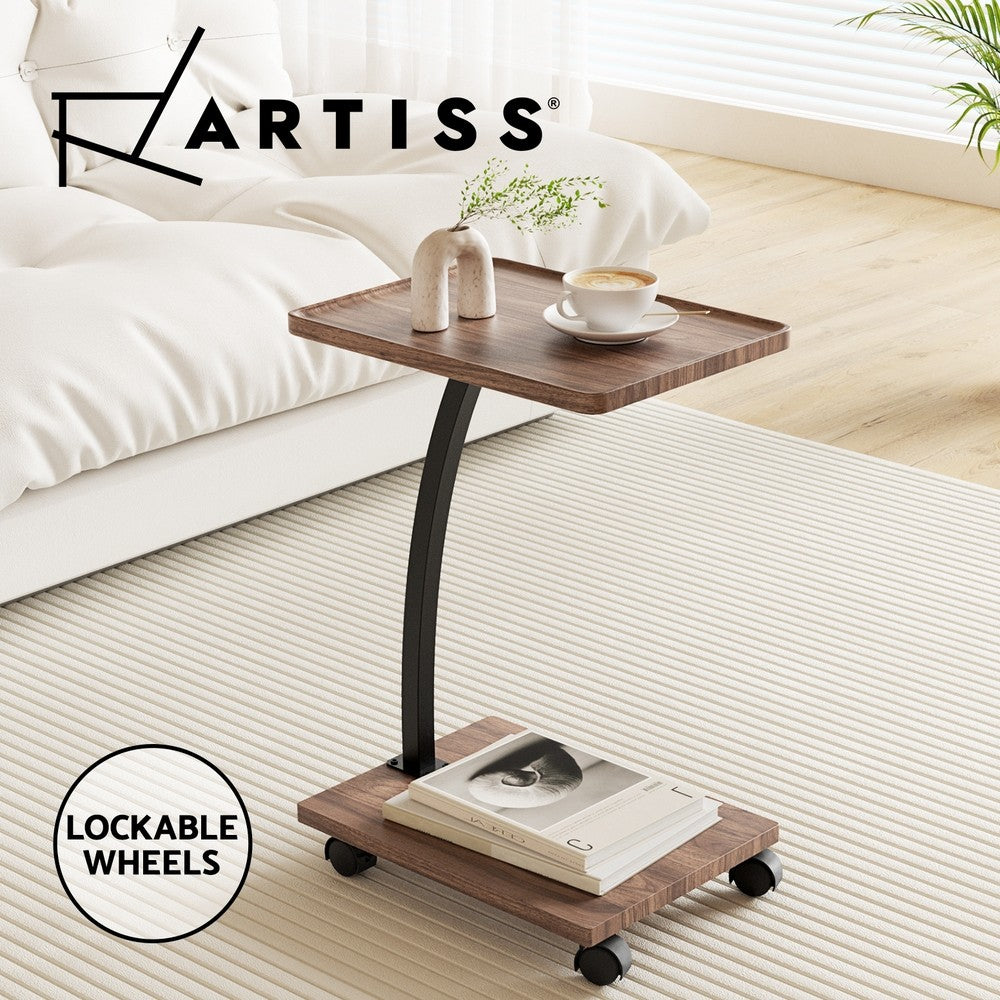 Artiss Mobile C-Shaped Coffee & Side Table
