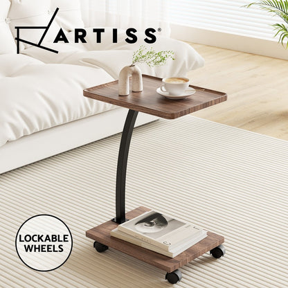Artiss Mobile C-Shaped Coffee & Side Table