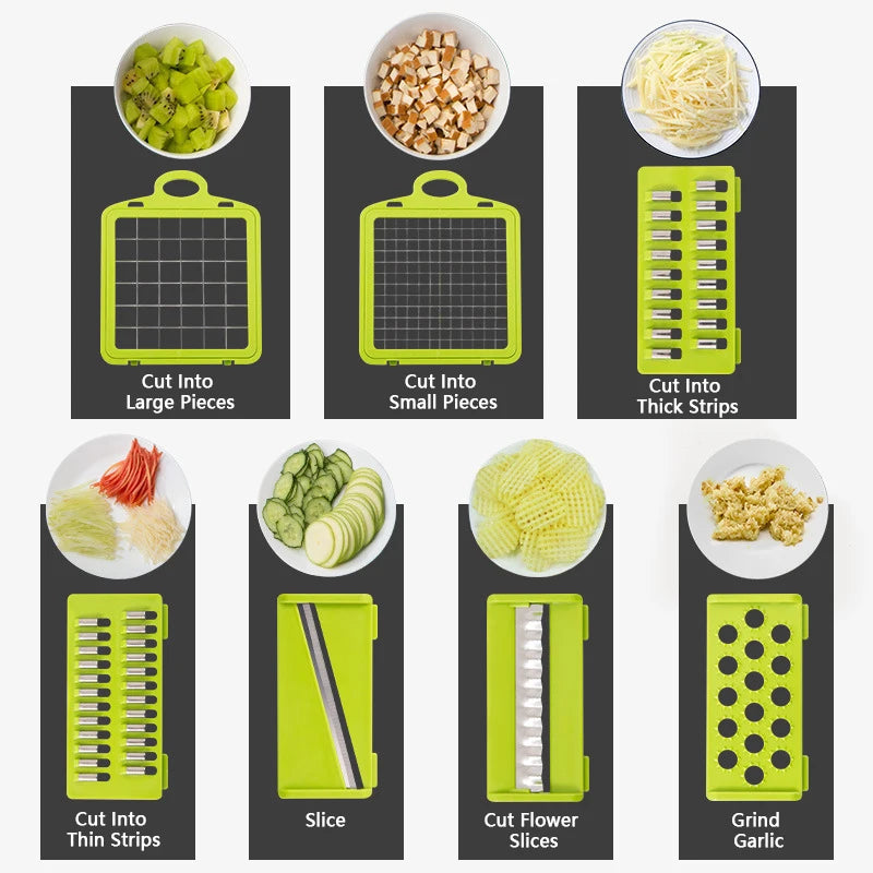 16-in-1 Multifunctional Vegetable Chopper & Slicer Set