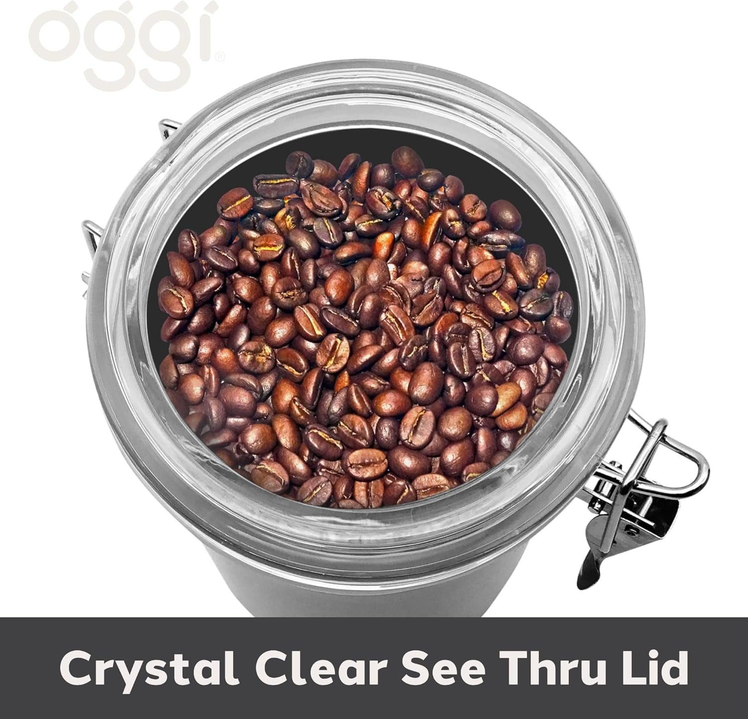 OGGI Brushed Stainless Steel Airtight Coffee Canister