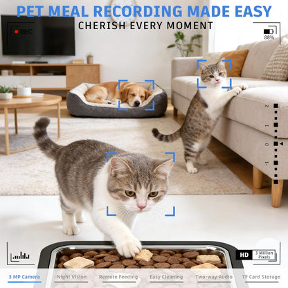 Smart Automatic Dual-Bowl Pet Feeder with 1080P HD Camera