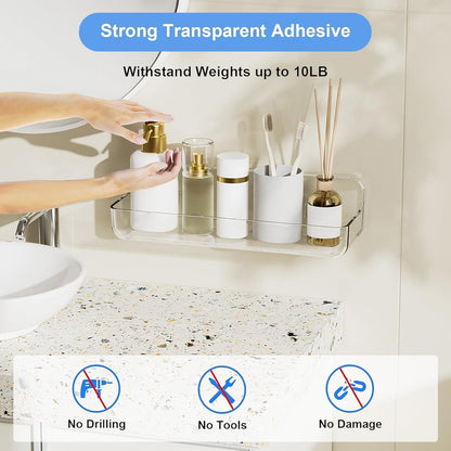Acrylic Wall-Mounted Adhesive Shower & Bathroom Caddy
