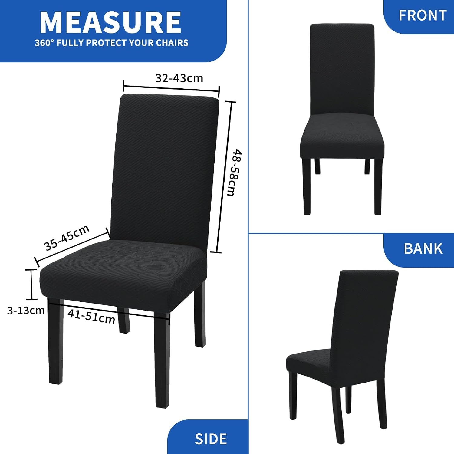 Geometric Jacquard Elastic Dining Chair Covers