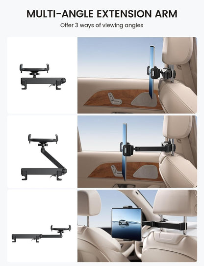 Anti-Vibration Car Headrest Tablet Mount