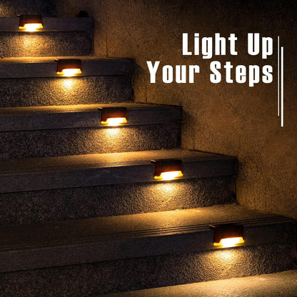 16-Pack Outdoor Solar Step & Fence Lights (Warm White)