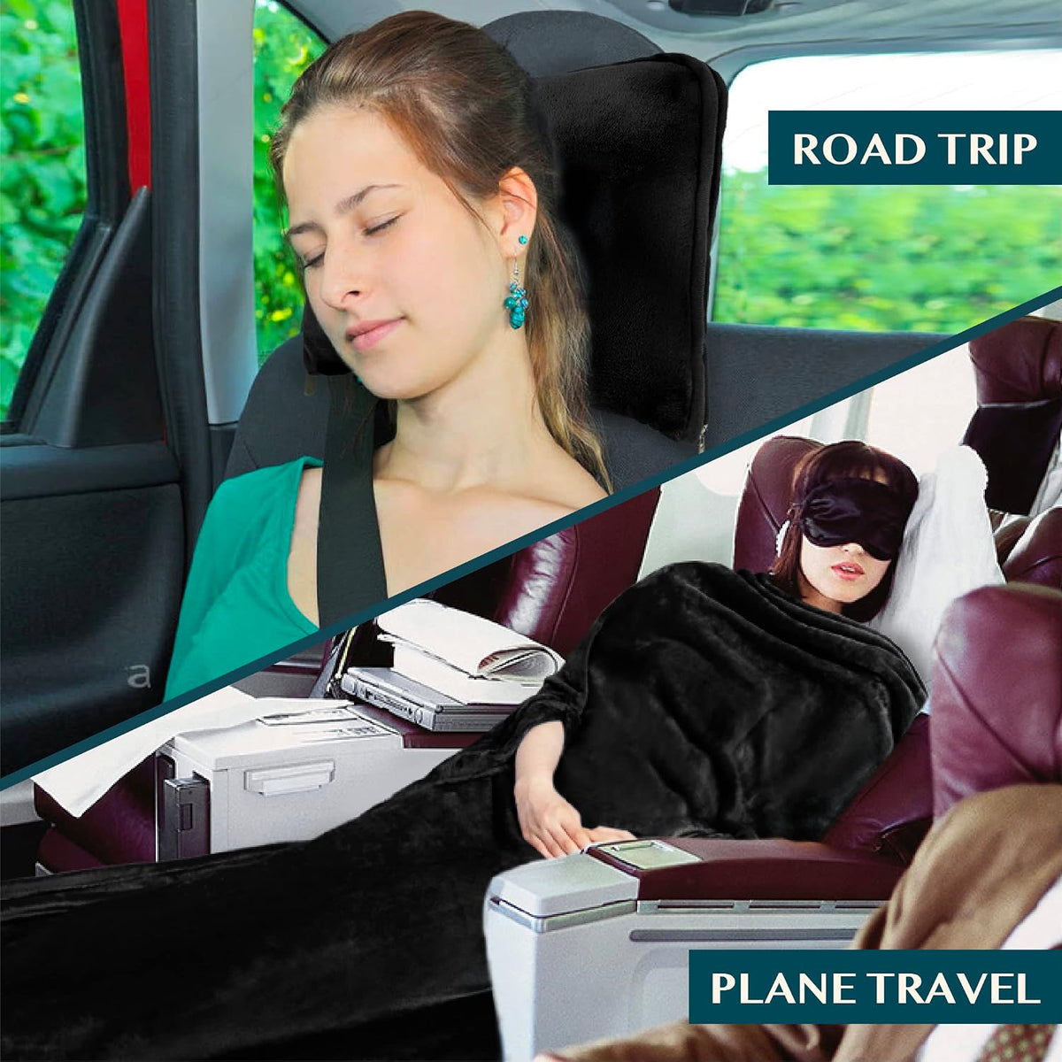 PAVILIA Wearable Travel Blanket & Pillow