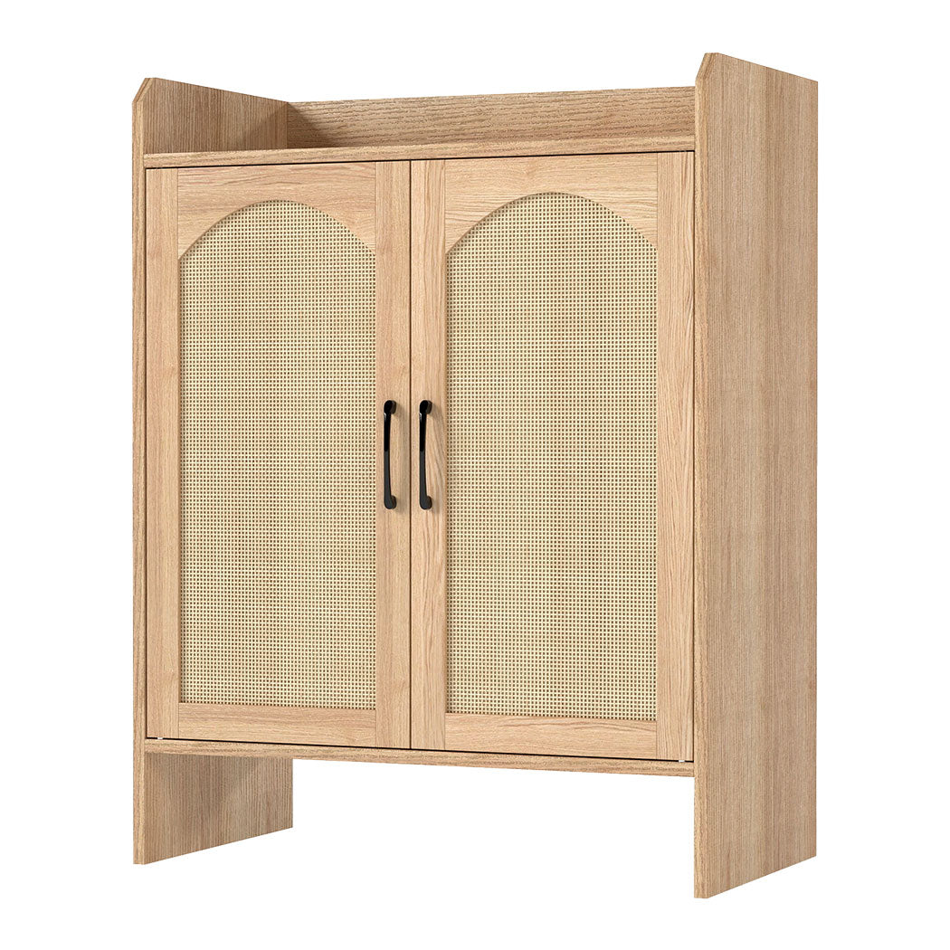 Levede 5 Tier Shoe Cabinet Wooden Double Door Storage Rack Organiser Entryway