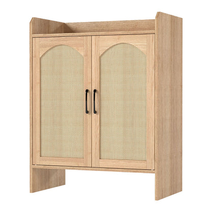 Levede 5 Tier Shoe Cabinet Wooden Double Door Storage Rack Organiser Entryway