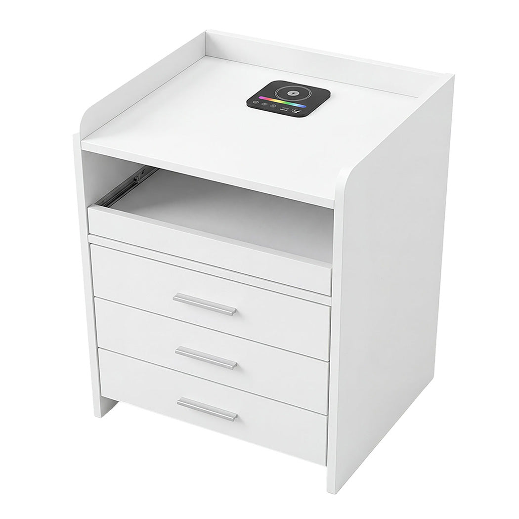 Levede Smart Bedside Table USB Wireless Charging Motion Sensor Light Nightstand