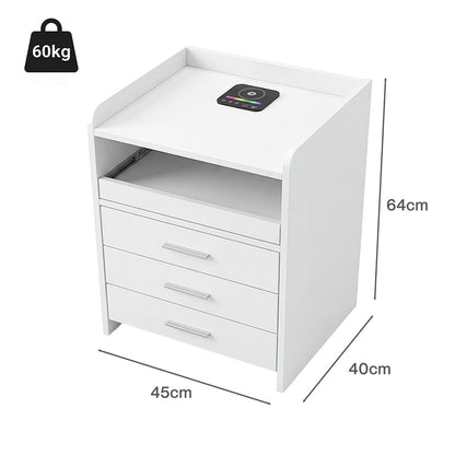 Levede Smart Bedside Table USB Wireless Charging Motion Sensor Light Nightstand